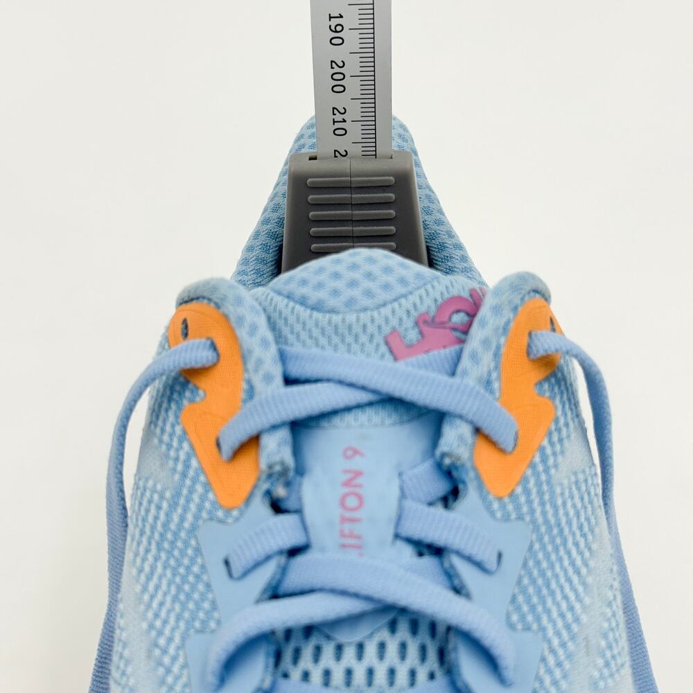 HOKA Clifton 9 Women’s 6.5B Airy Blue Ice Water Orange Running Sneakers 1127896 - Picture 11 of 14
